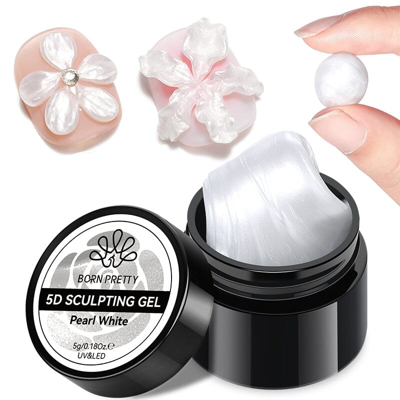 Pearl White 5D Sculpting Gel 5ml Gel Nail Polish BORN PRETTY 