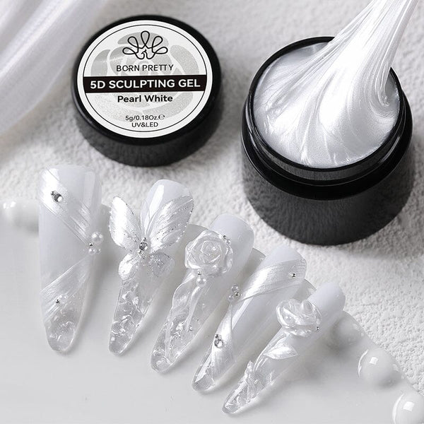Pearl White 5D Sculpting Gel 5ml Gel Nail Polish BORN PRETTY 