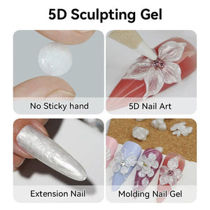 Pearl White 5D Sculpting Gel 5ml Gel Nail Polish BORN PRETTY 