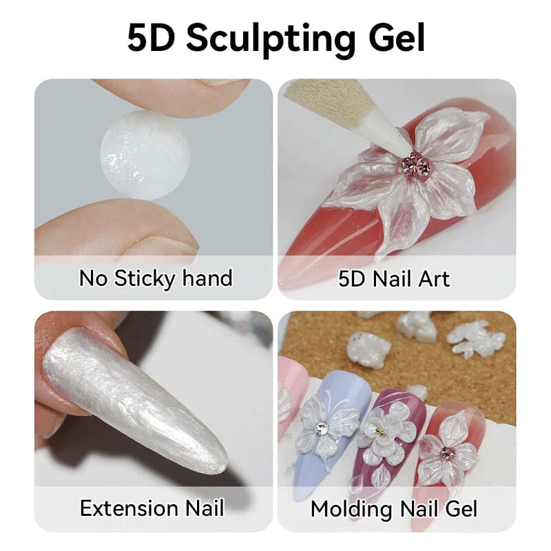 Pearl White 5D Sculpting Gel 5ml Gel Nail Polish BORN PRETTY 