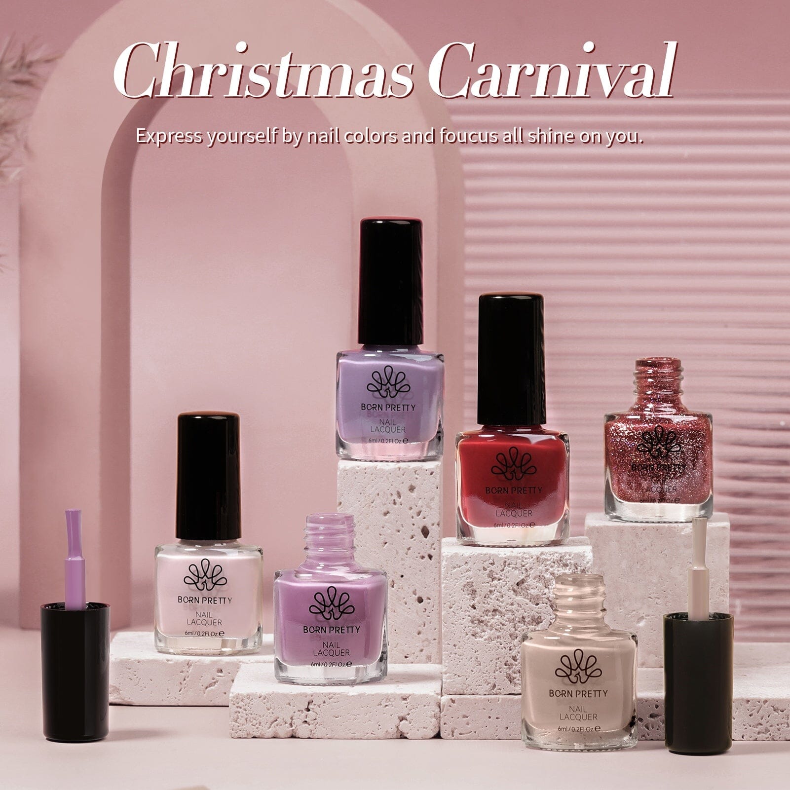 6 Bottles Nail Polish Muted Muse 6ml Nail Polish BORN PRETTY 