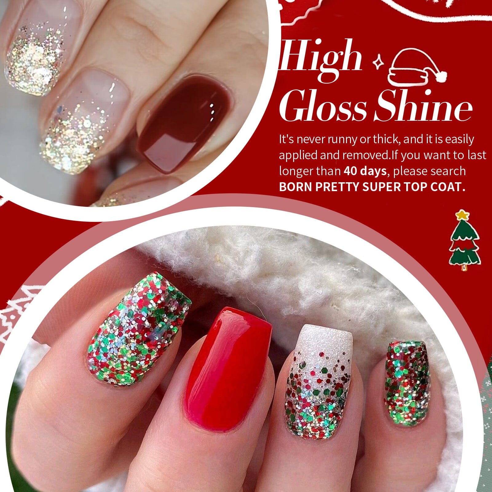 6 Bottles Nail Polish Christmas Carnival 6ml Nail Polish BORN PRETTY 