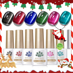 6 Colors HEMA/TPO FREE Glass Bead Cat Magnetic Gel M18 Scarlet Carol 7ml Gel Nail Polish BORN PRETTY 