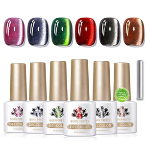 6 Colors HEMA/TPO FREE Crystal Cat Magnetic Gel M20 Frosty Ode 7ml Gel Nail Polish BORN PRETTY 