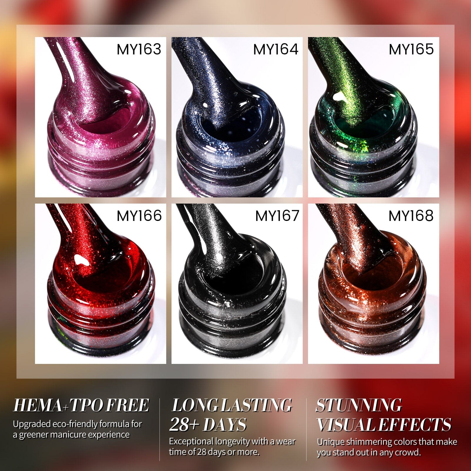 6 Colors HEMA/TPO FREE Crystal Cat Magnetic Gel M20 Frosty Ode 7ml Gel Nail Polish BORN PRETTY 