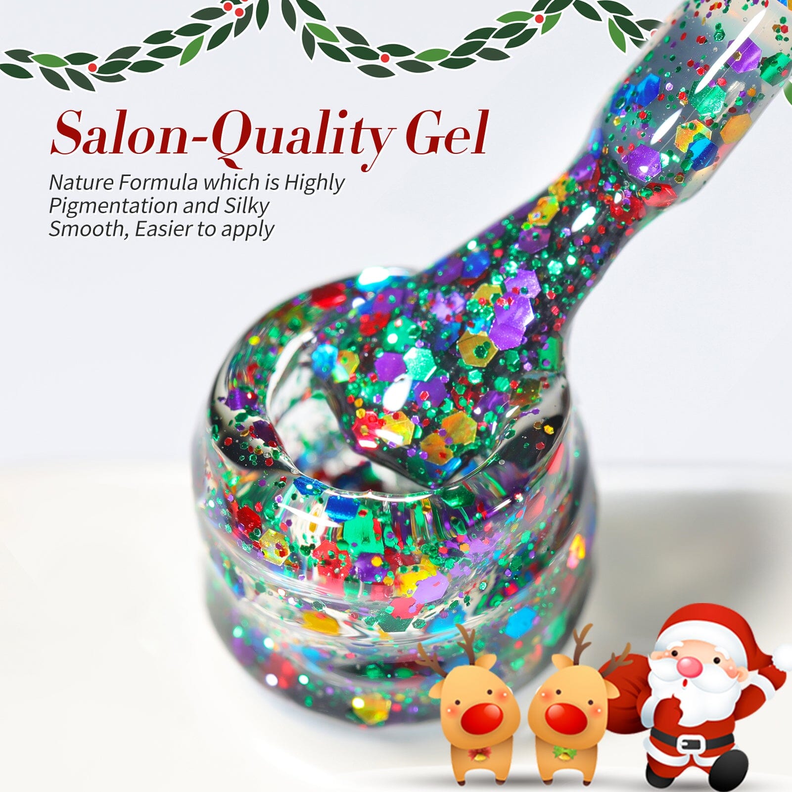 Jelly Gel Polish TS03 Christmas Wreath 15ml Gel Nail Polish BORN PRETTY 
