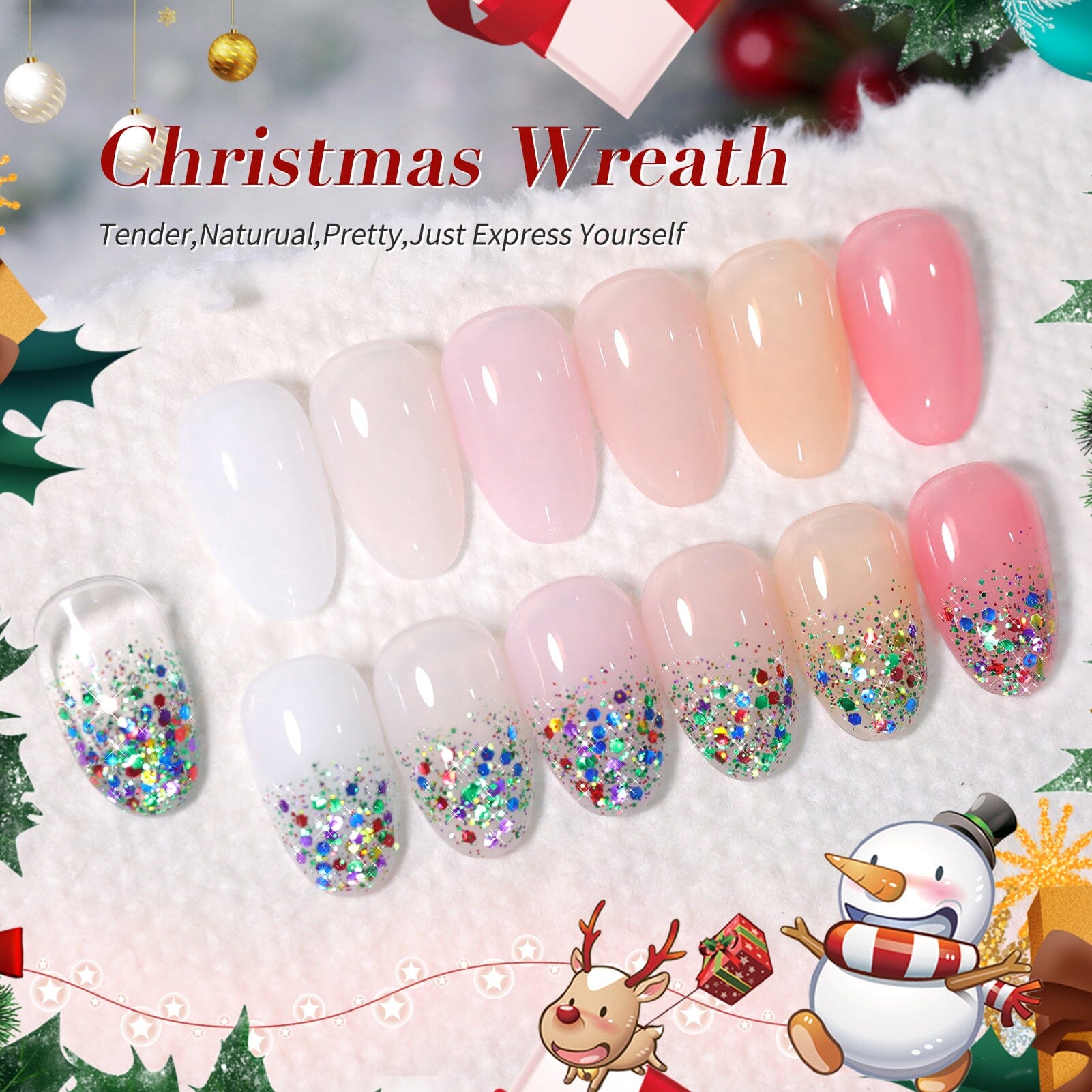 Jelly Gel Polish TS03 Christmas Wreath 15ml Gel Nail Polish BORN PRETTY 