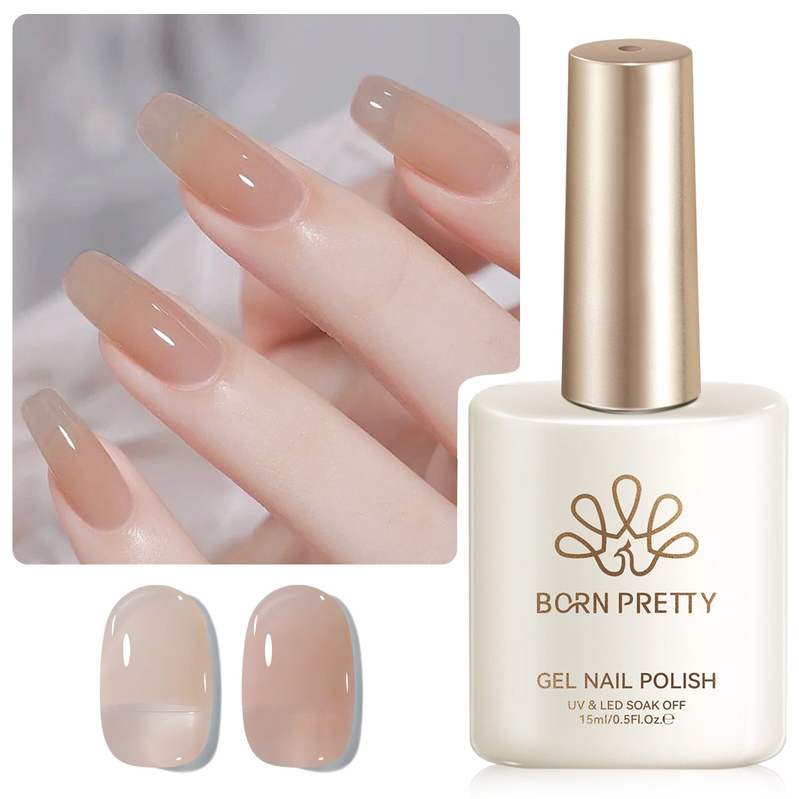 Jelly Gel Polish TS14 Cherry Dew 15ml HEMA/TPO FREE Gel Nail Polish BORN PRETTY 