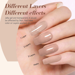 Jelly Gel Polish TS14 Cherry Dew 15ml HEMA/TPO FREE Gel Nail Polish BORN PRETTY 