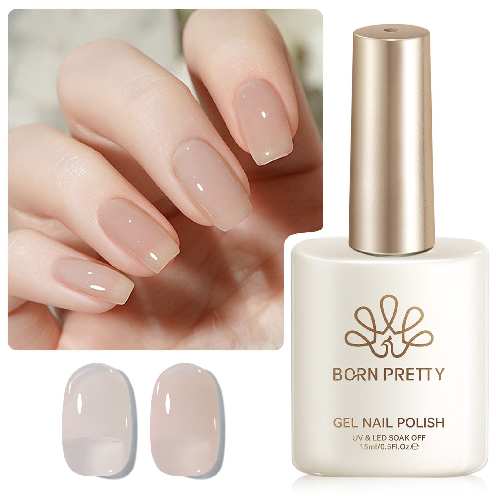 Jelly Gel Polish TS15 Pink Dawn 15ml HEMA/TPO FREE Gel Nail Polish BORN PRETTY 