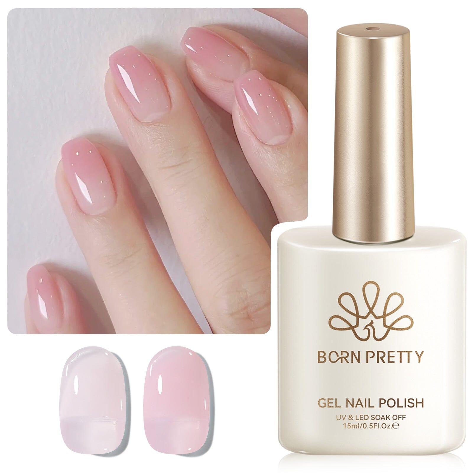 Jelly Gel Polish TS16 Blush Cream 15ml HEMA/TPO FREE Gel Nail Polish BORN PRETTY 
