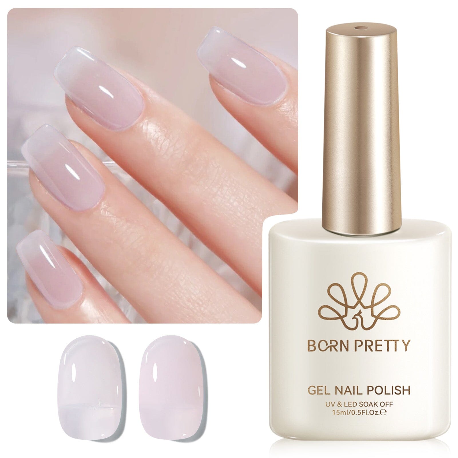 Jelly Gel Polish TS17 Blush Pop 15ml HEMA/TPO FREE Gel Nail Polish BORN PRETTY 