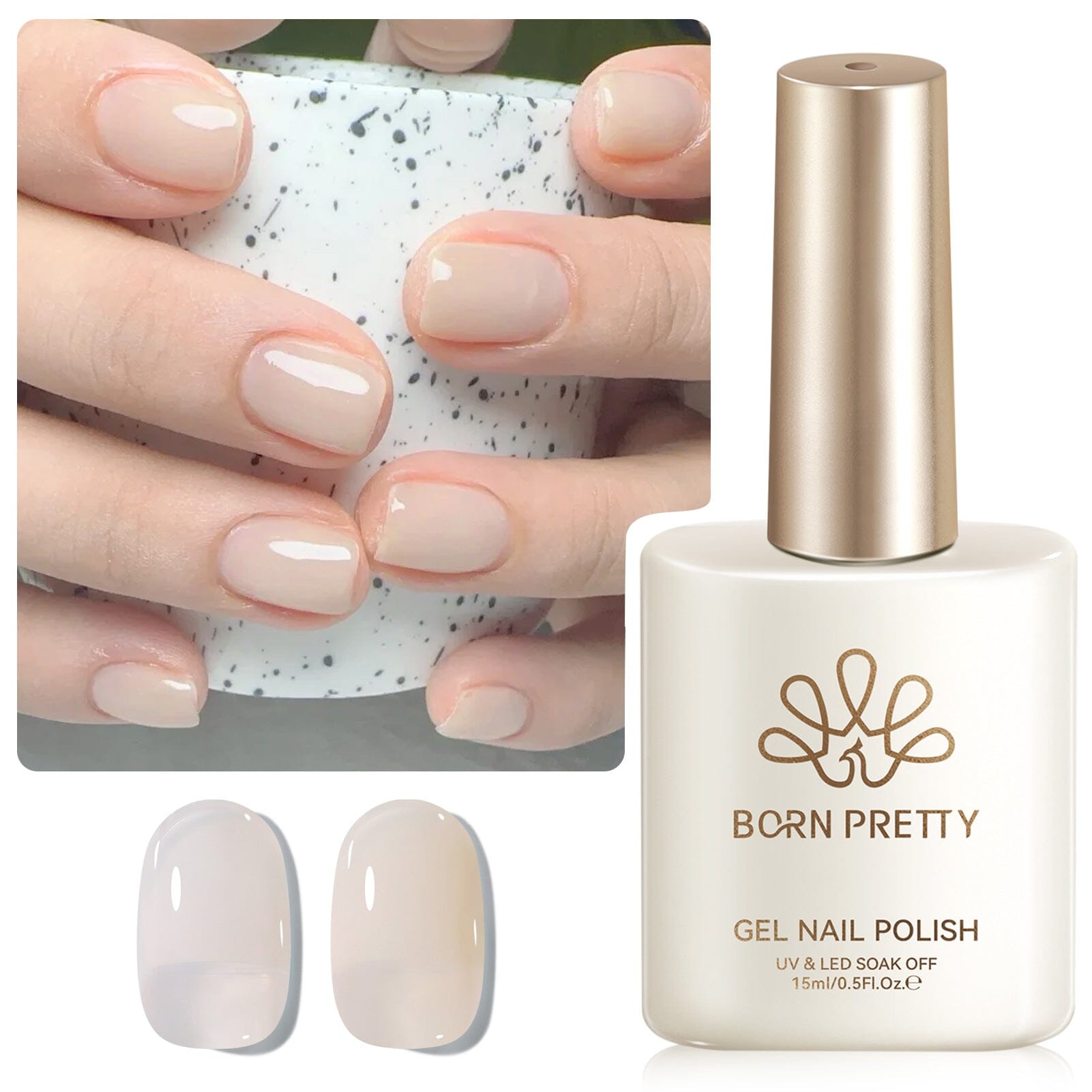 Jelly Gel Polish TS19 Pink Whisper 15ml HEMA/TPO FREE Gel Nail Polish BORN PRETTY 