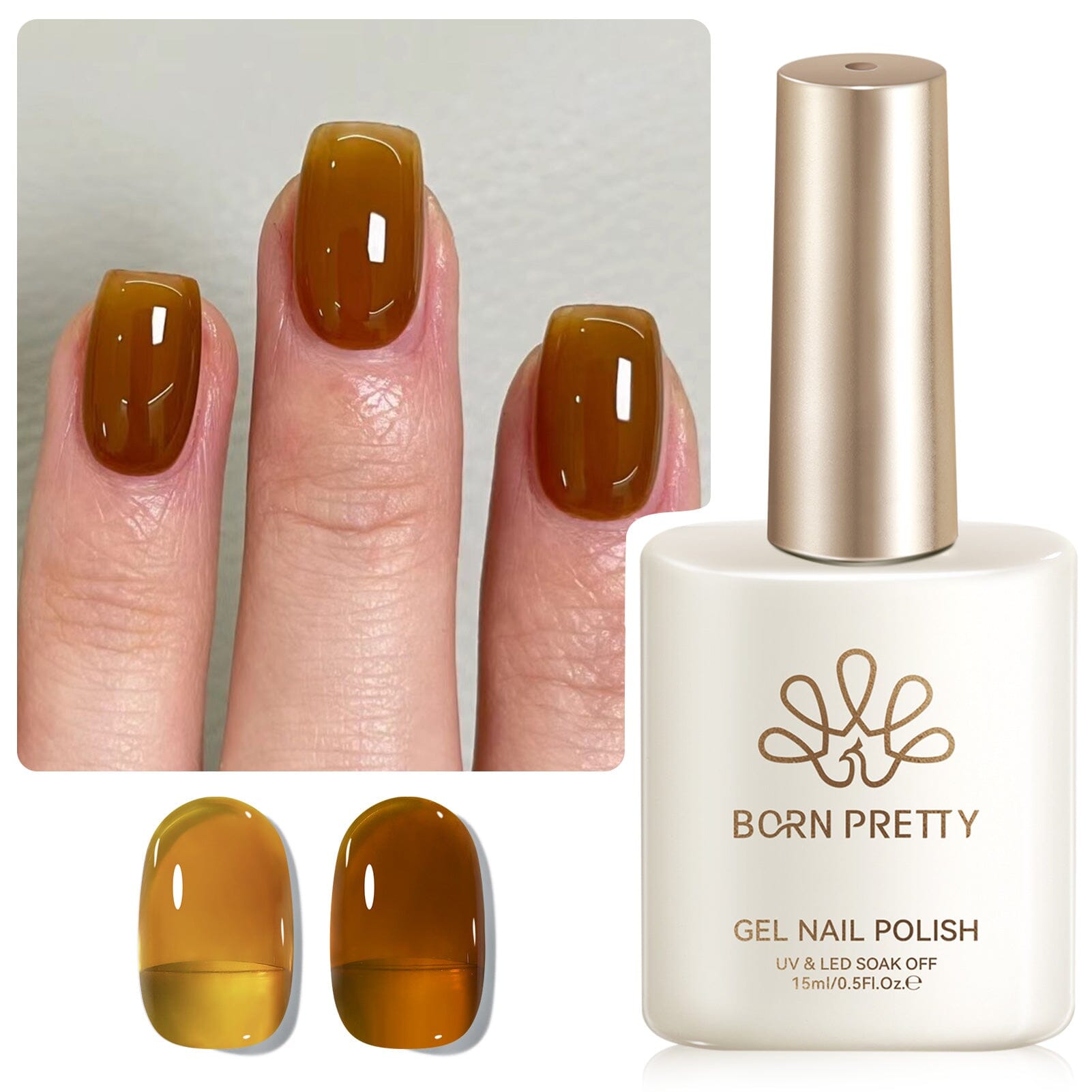 Jelly Gel Polish TS22 Caramel Mist 15ml HEMA/TPO FREE Gel Nail Polish BORN PRETTY 