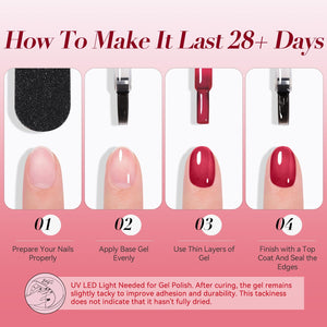 Jelly Gel Polish TS25 Crimson Glow 15ml HEMA/TPO FREE Gel Nail Polish BORN PRETTY 