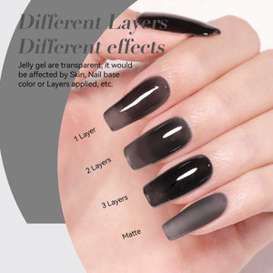 Jelly Gel Polish TS27 Black Aura 15ml HEMA/TPO FREE Gel Nail Polish BORN PRETTY 