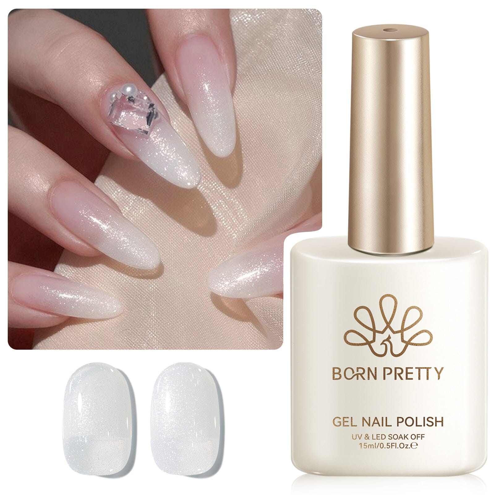 Jelly Gel Polish TS05 Moonlight Milk 15ml HEMA/TPO FREE Gel Nail Polish BORN PRETTY 