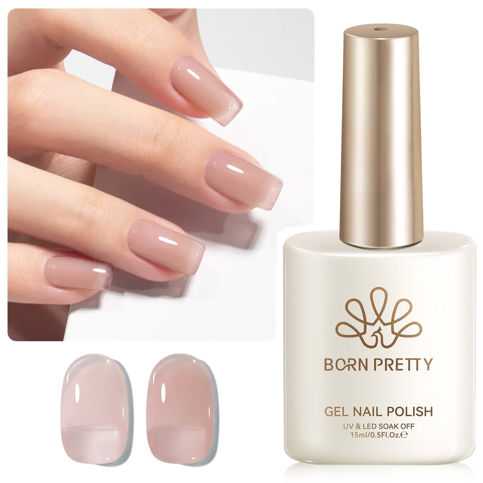 Jelly Gel Polish TS09 Muted Blush 15ml HEMA/TPO FREE Gel Nail Polish BORN PRETTY 