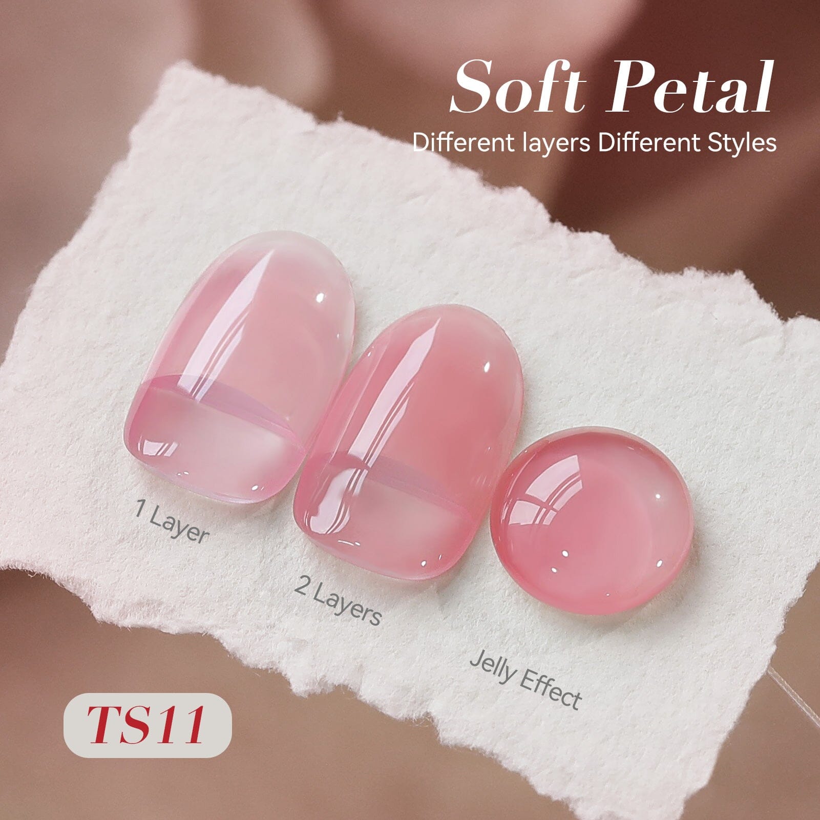 Jelly Gel Polish TS11 Soft Petal 15ml HEMA/TPO FREE Gel Nail Polish BORN PRETTY 
