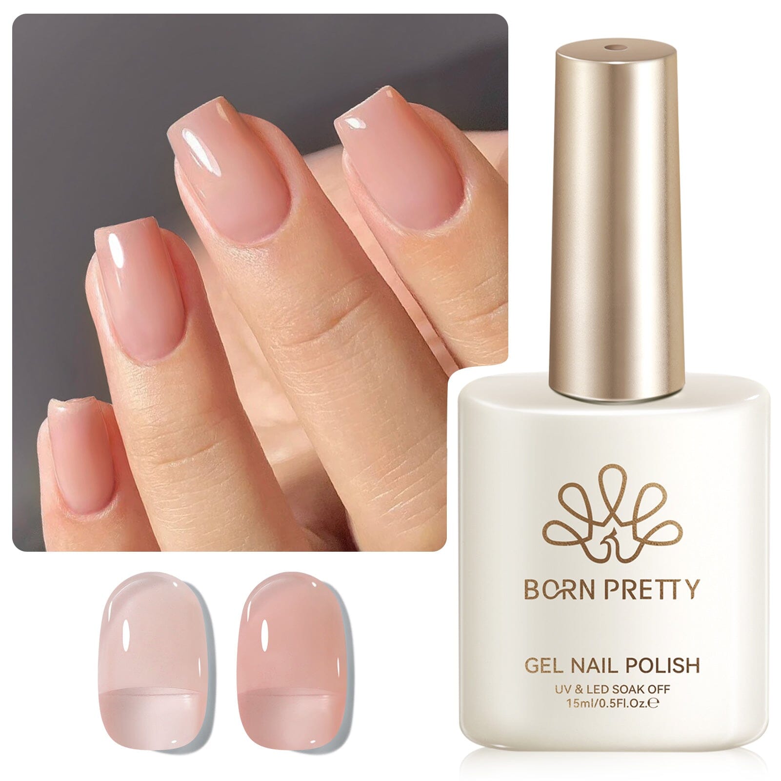 Jelly Gel Polish TS12 Sweet Rose 15ml HEMA/TPO FREE Gel Nail Polish BORN PRETTY 