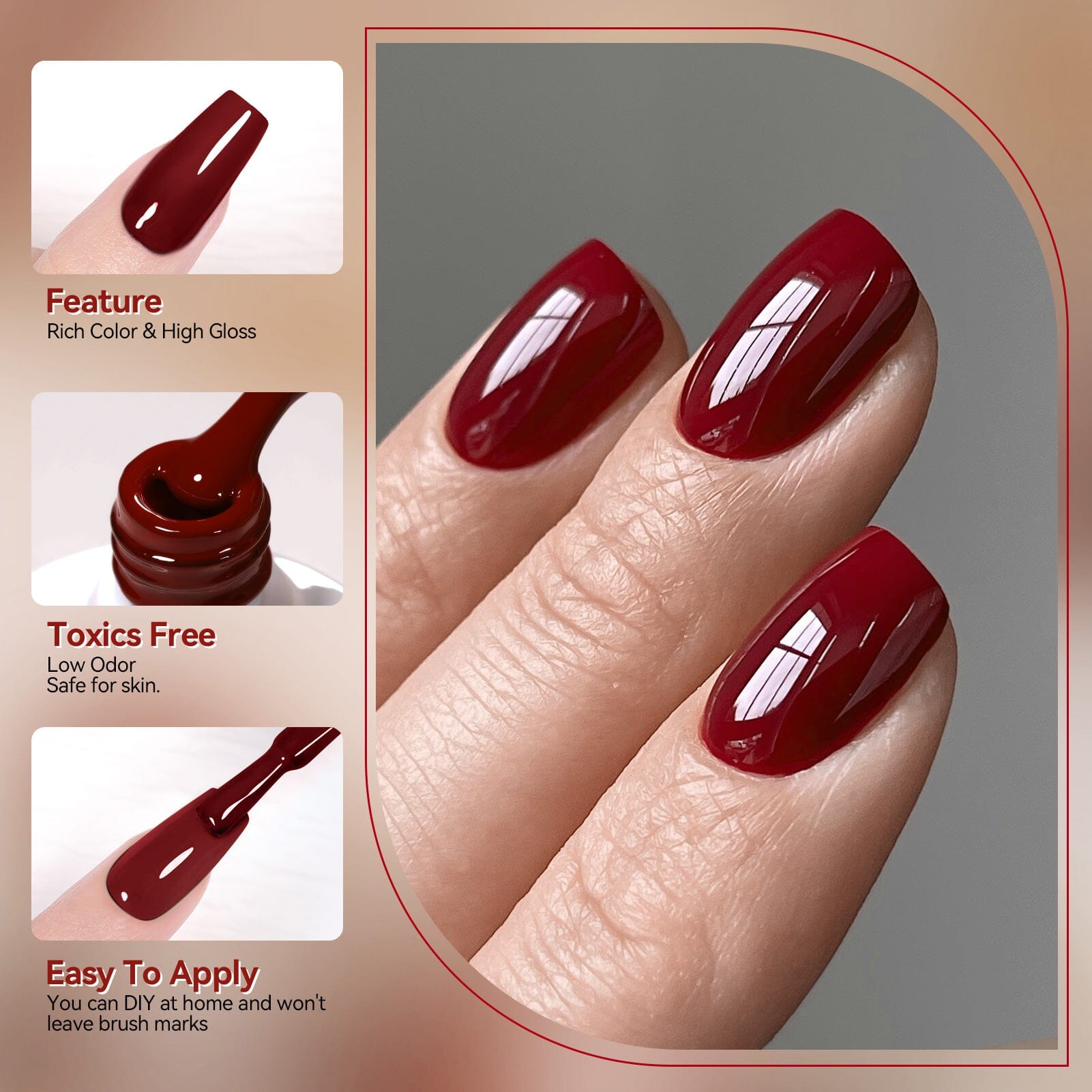6 Colors HEMA/TPO FREE Gel Polish Set S21 Raw Cacao 7ml Gel Nail Polish BORN PRETTY 