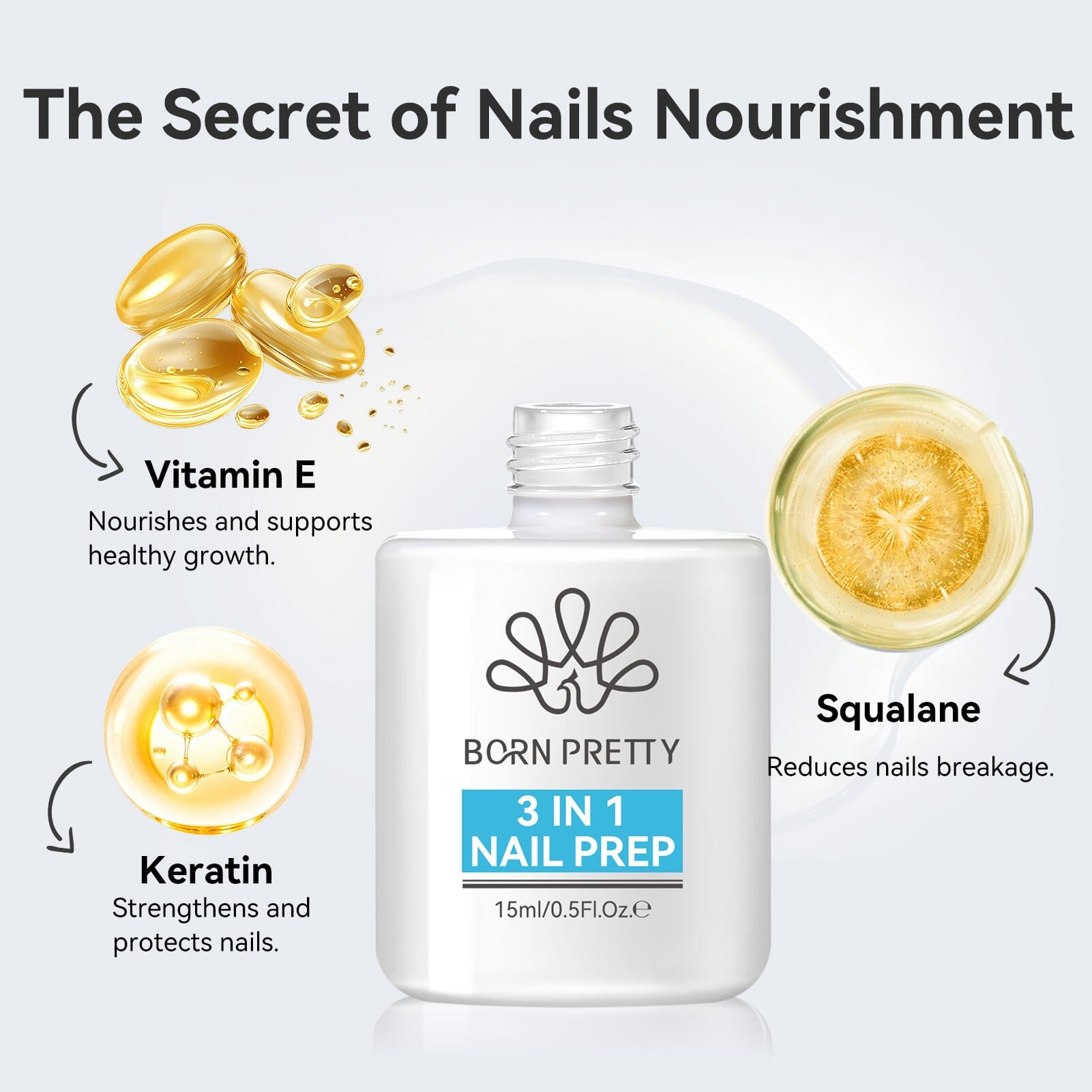 3 in 1 Nail Prep 15ml Gel Nail Polish BORN PRETTY 