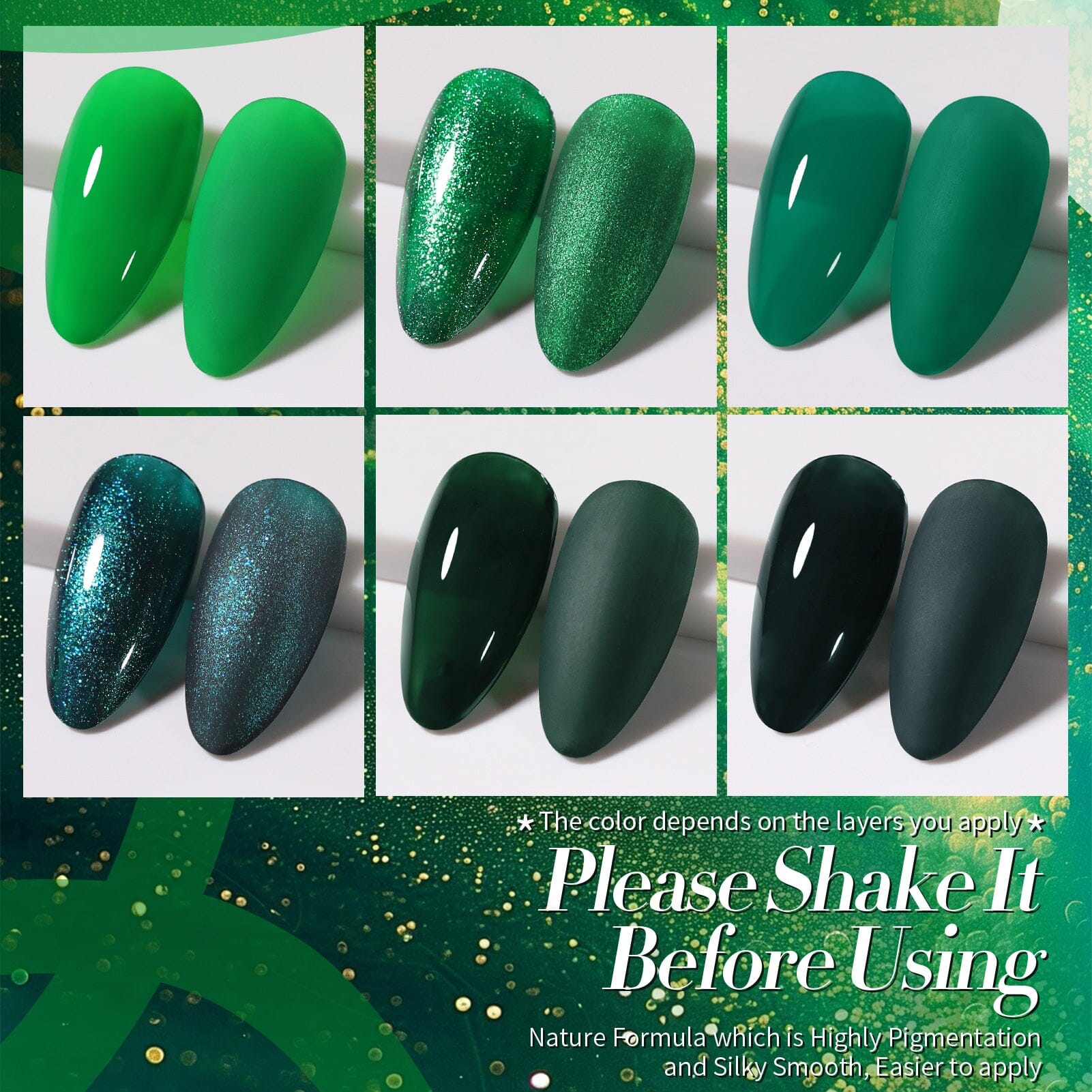 6 Colors HEMA/TPO FREE Gel Polish Set S23 Forest Mood 7ml Gel Nail Polish BORN PRETTY 