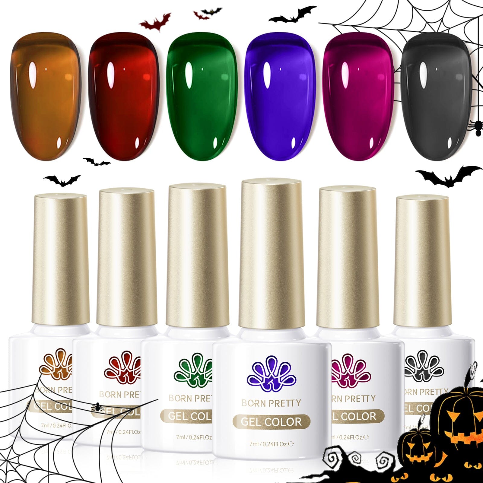 6 Colors Jelly Gel J23 Shadow Glass 7ml Gel Nail Polish BORN PRETTY 