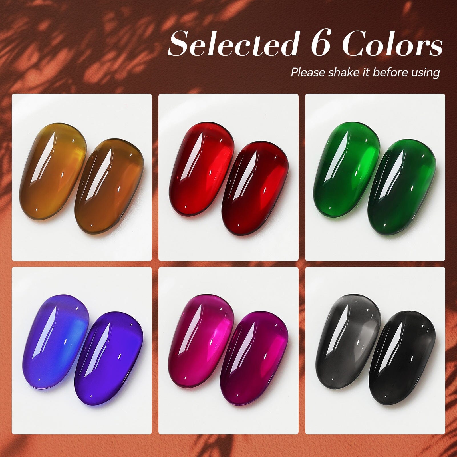 6 Colors Jelly Gel J23 Shadow Glass 7ml Gel Nail Polish BORN PRETTY 