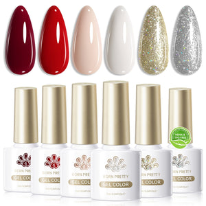 6 Colors HEMA/TPO FREE Gel Polish Set S28 Winter Gala 7ml Gel Nail Polish BORN PRETTY 