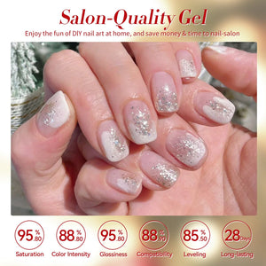 6 Colors HEMA/TPO FREE Gel Polish Set S28 Winter Gala 7ml Gel Nail Polish BORN PRETTY 