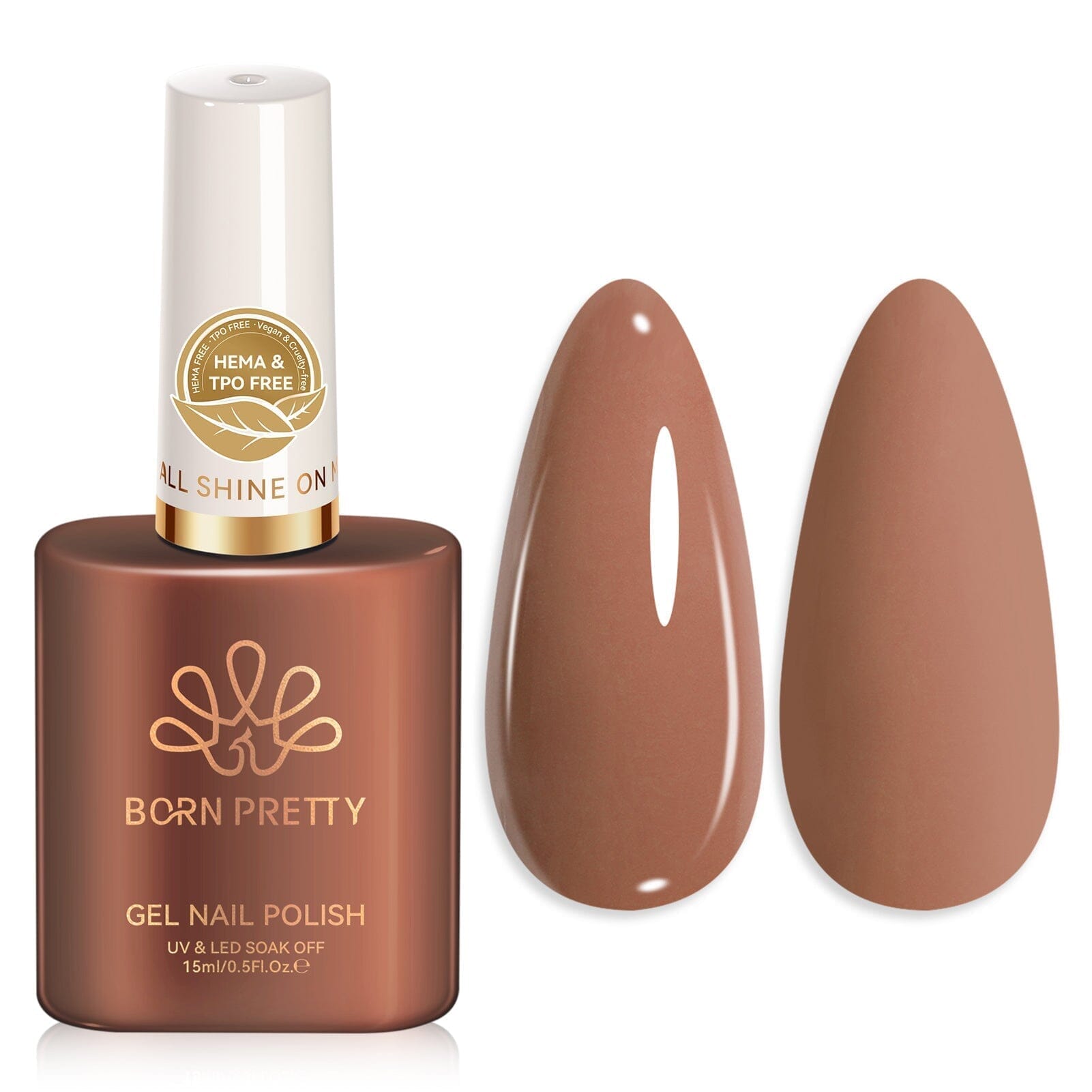 Color Nail Gel SJ07 Caramel Latte 15ml HEMA/TPO FREE Gel Nail Polish BORN PRETTY 