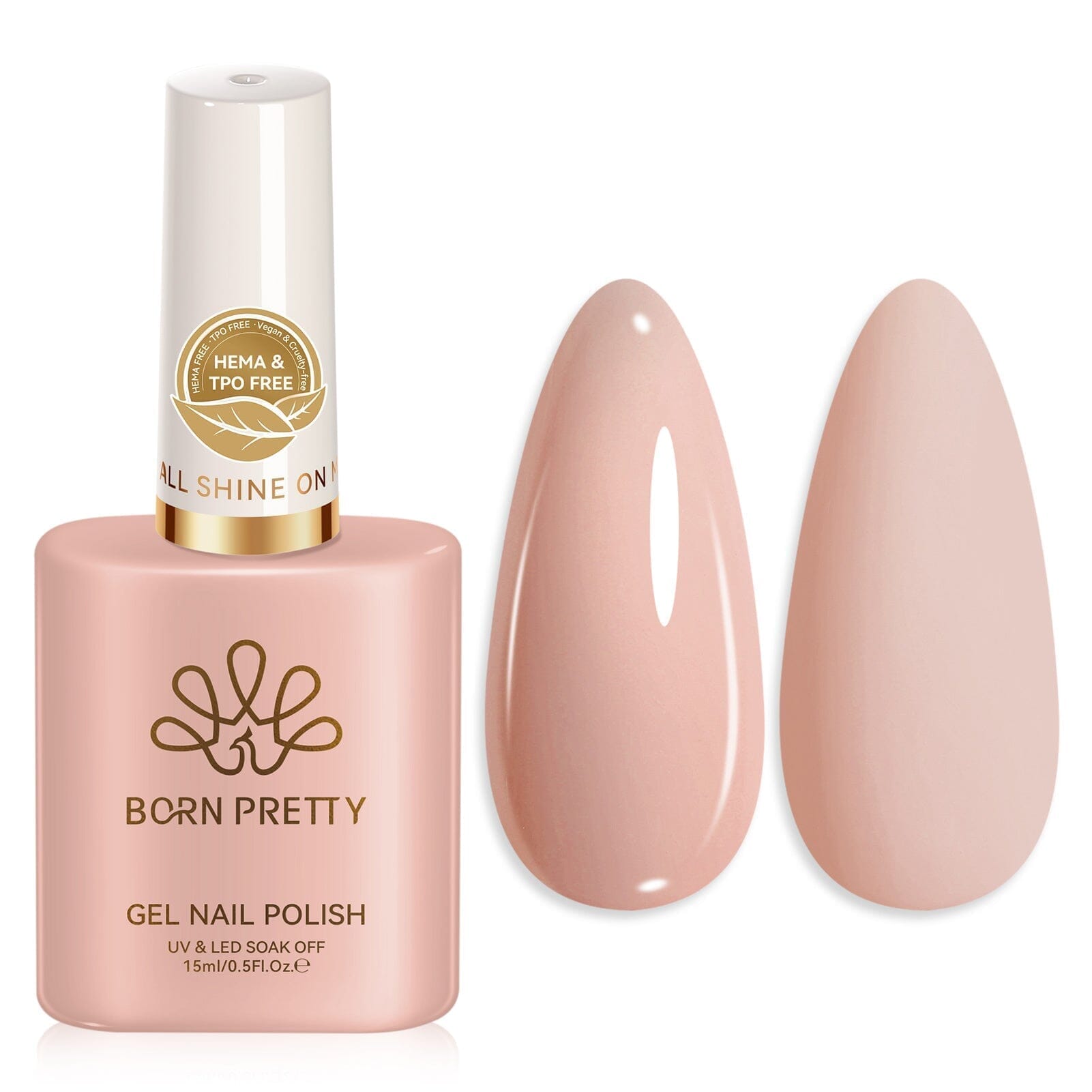 Color Nail Gel SJ08 Soft Nude 15ml HEMA/TPO FREE Gel Nail Polish BORN PRETTY 