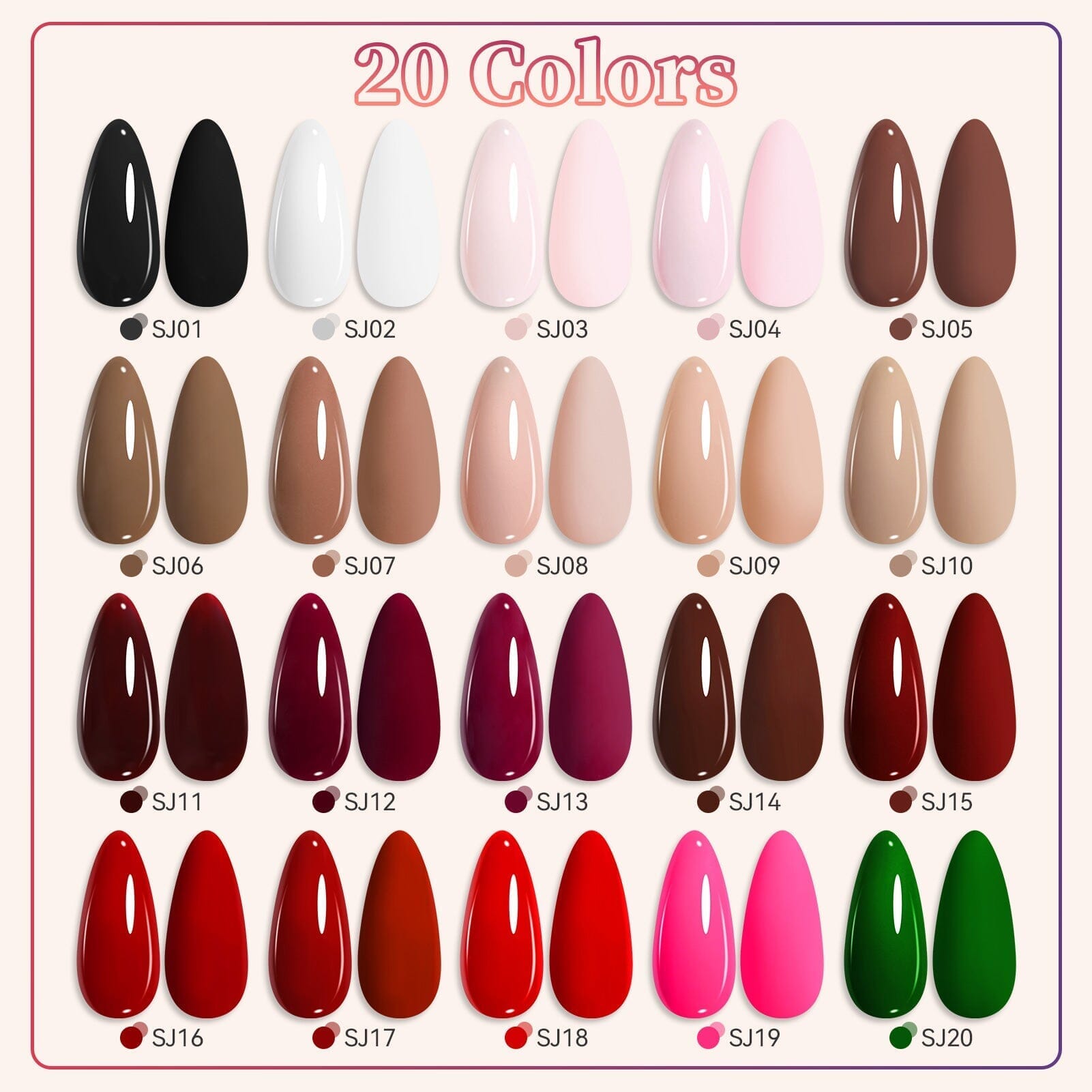 20 Colors Nail Gel 15ml HEMA/TPO FREE Gel Nail Polish BORN PRETTY 
