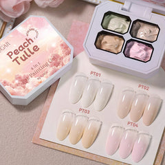 4 Colors 4 in 1 Pat Painting Gel Peach Tulle Gel Nail Polish UR SUGAR 