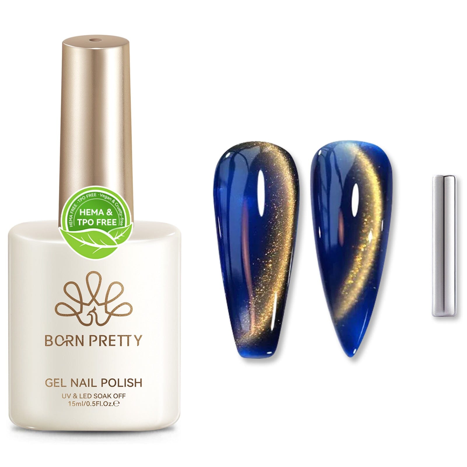 HEMA/TPO FREE Golden Shimmer Cat Magnetic Gel MY231 Sunset Gaze 15ml Gel Nail Polish BORN PRETTY 