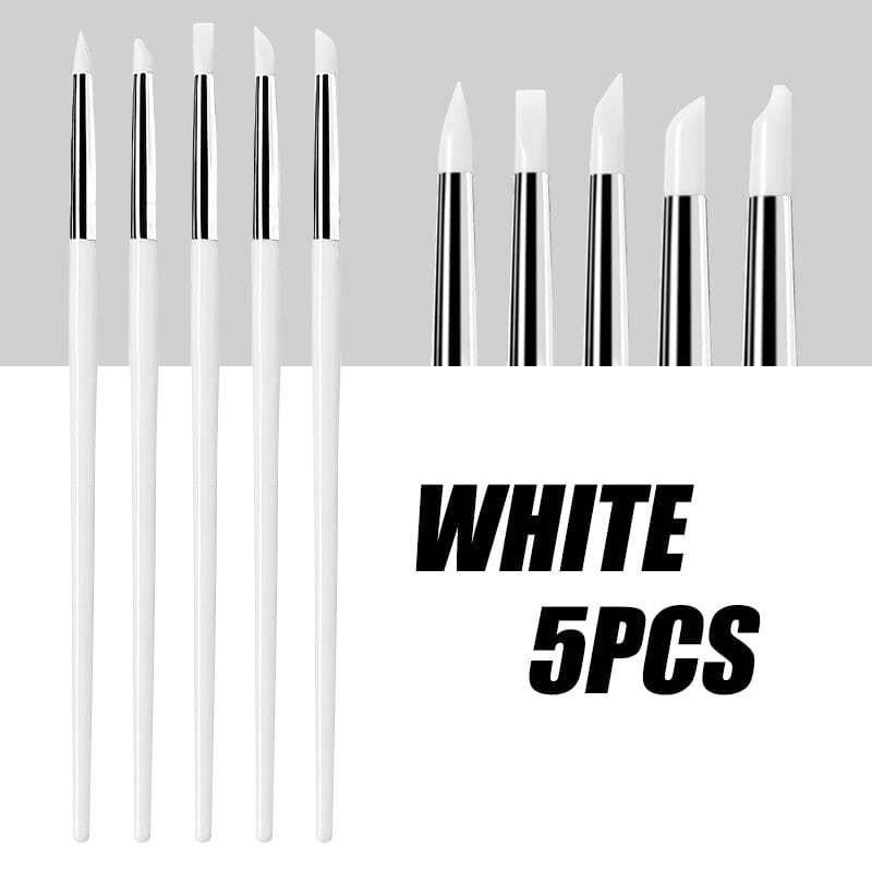5pcs Silicon Pressing Pen Set Tools & Accessories No Brand White 