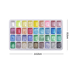36 Colors Pearlescent Solid Watercolor Paint Nail Art No Brand 