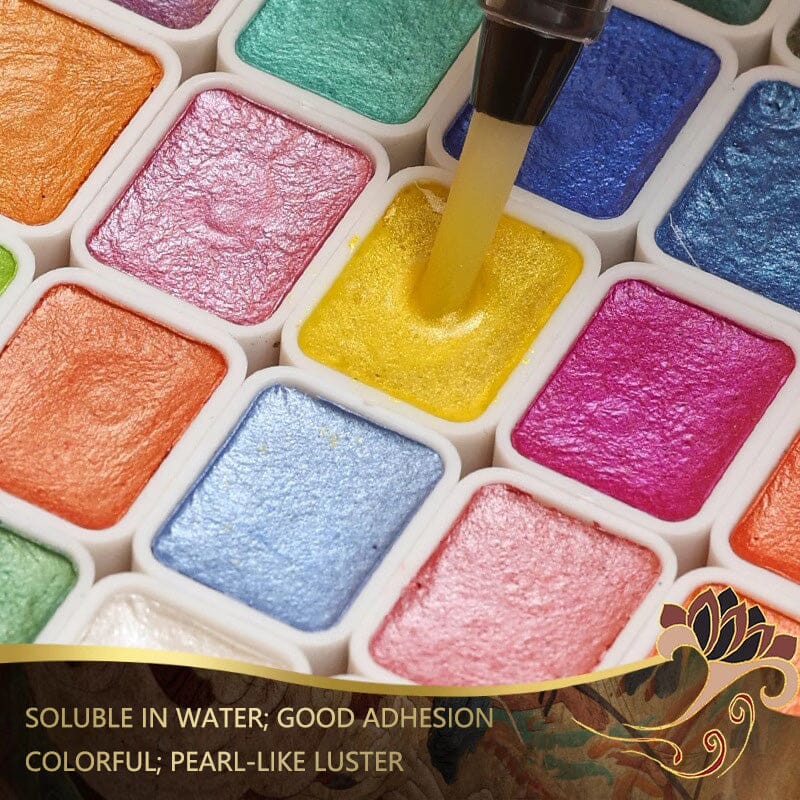 36 Colors Pearlescent Solid Watercolor Paint Nail Art No Brand 