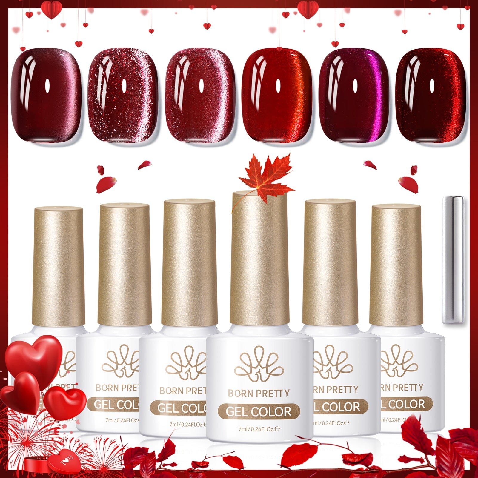 6 Colors Cat Magnetic Gel M30 Good Luck 7ml Gel Nail Polish BORN PRETTY 