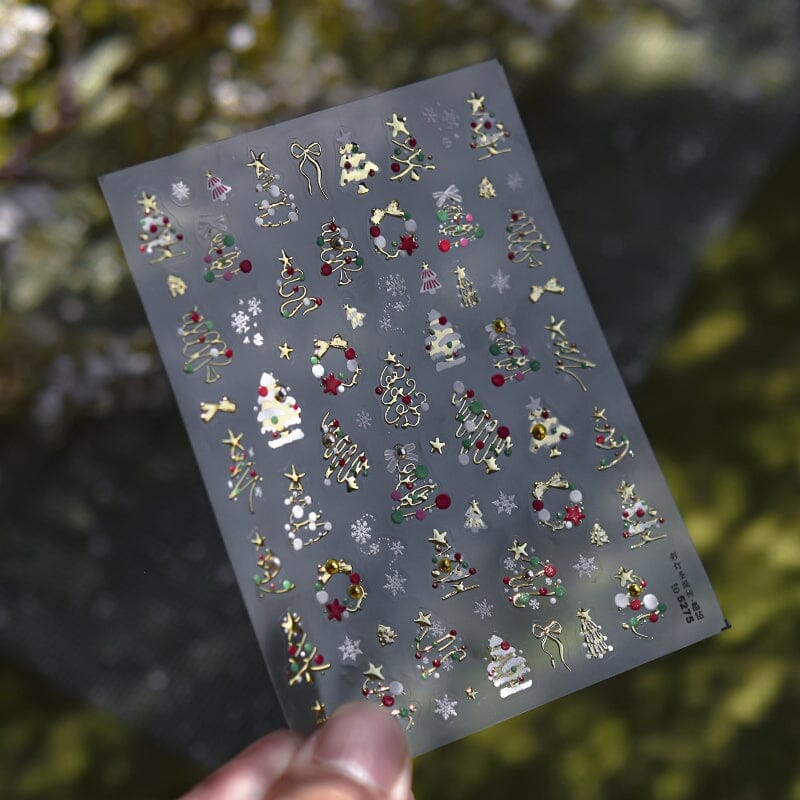 Christmas Metal 3D Nail Sticker TO-5275 Gold Nail Art No Brand 