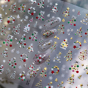 Christmas Metal 3D Nail Sticker TO-5275 Gold Nail Art No Brand 