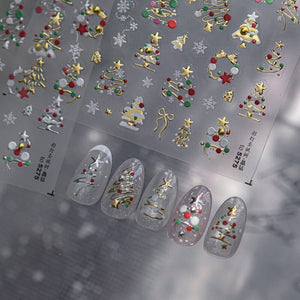 Christmas Metal 3D Nail Sticker TO-5275 Silver Nail Art No Brand 