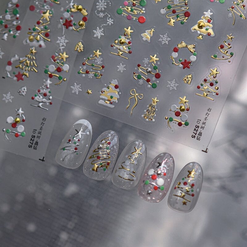 Christmas Metal 3D Nail Sticker TO-5275 Silver Nail Art No Brand 