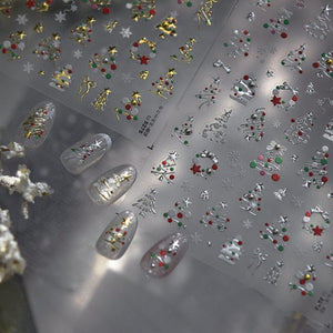 Christmas Metal 3D Nail Sticker TO-5275 Gold Nail Art No Brand 
