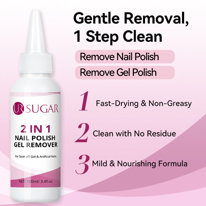2 in 1 Nail Polish Gel Remover 100ml Nail Care UR SUGAR 