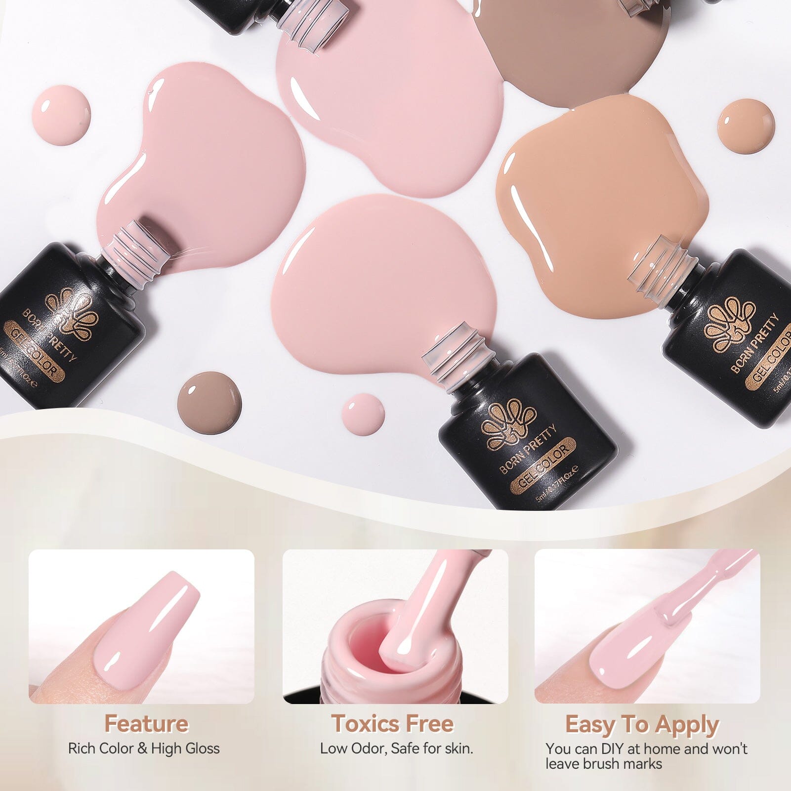 48 Colors Gel Set S31 Soft Dusk 5ml Gel Nail Polish BORN PRETTY 