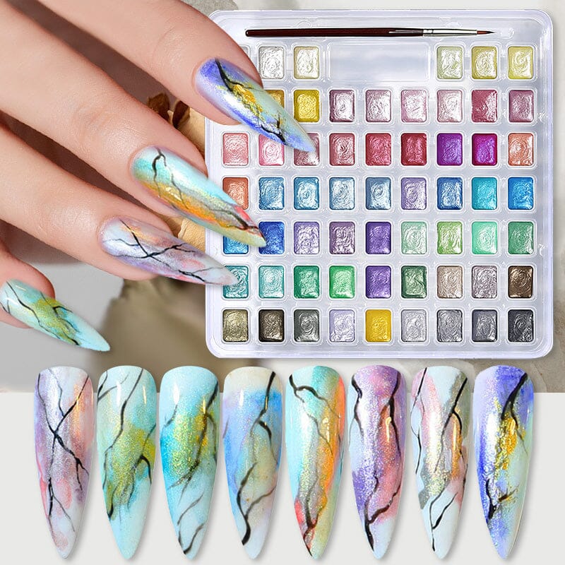 60 Colors Pearl Watercolor Pigment Nail Art No Brand 