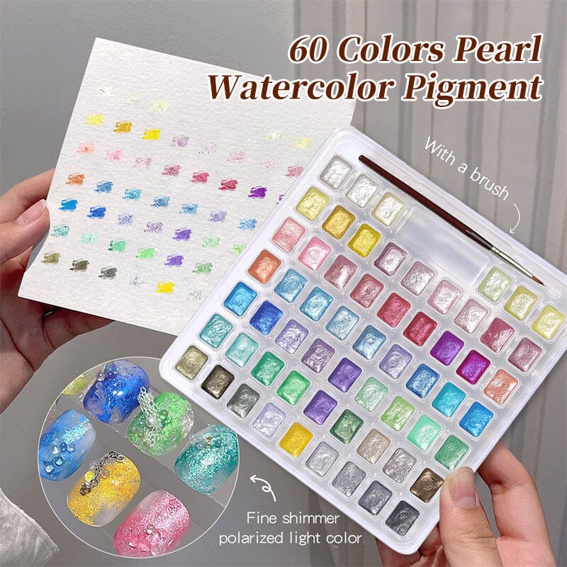 60 Colors Pearl Watercolor Pigment Nail Art No Brand 