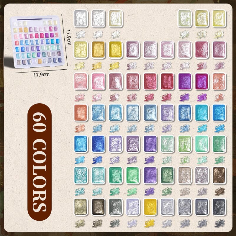 60 Colors Pearl Watercolor Pigment Nail Art No Brand 